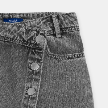 تنورة شورت قصيرة من الجينز باللون الرمادي للبنات